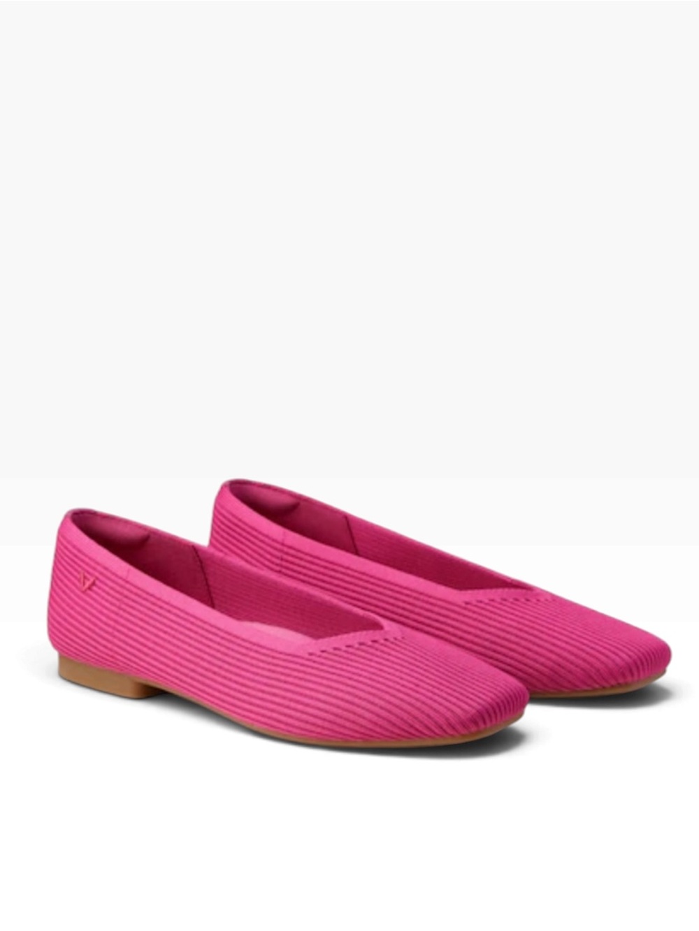 Vivaia Margot Pink Square Toe V Cut Flats